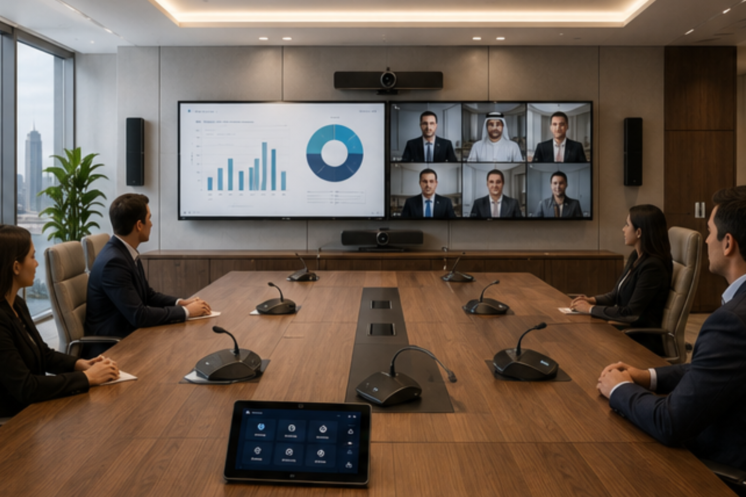 ASTRALINX Interactive AV Control Panel and PTZ Conference Camera Display